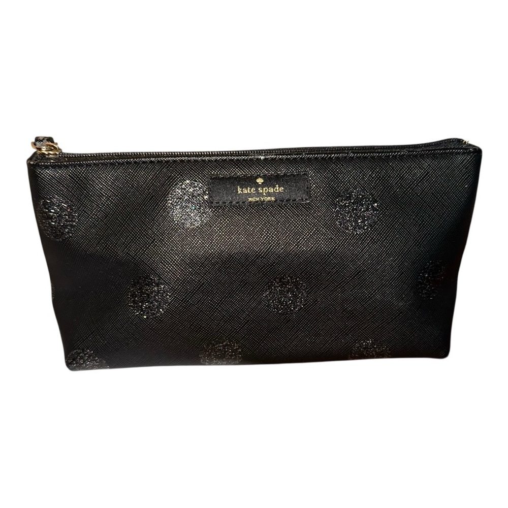 Kate Spade Black Cosmetic Bag with Silver Accents
